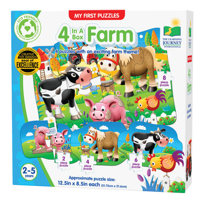 My First Puzzle Sets 4-In-A-Box Puzzles - Farm
