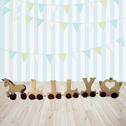 Personalised Natural Wooden Name Train