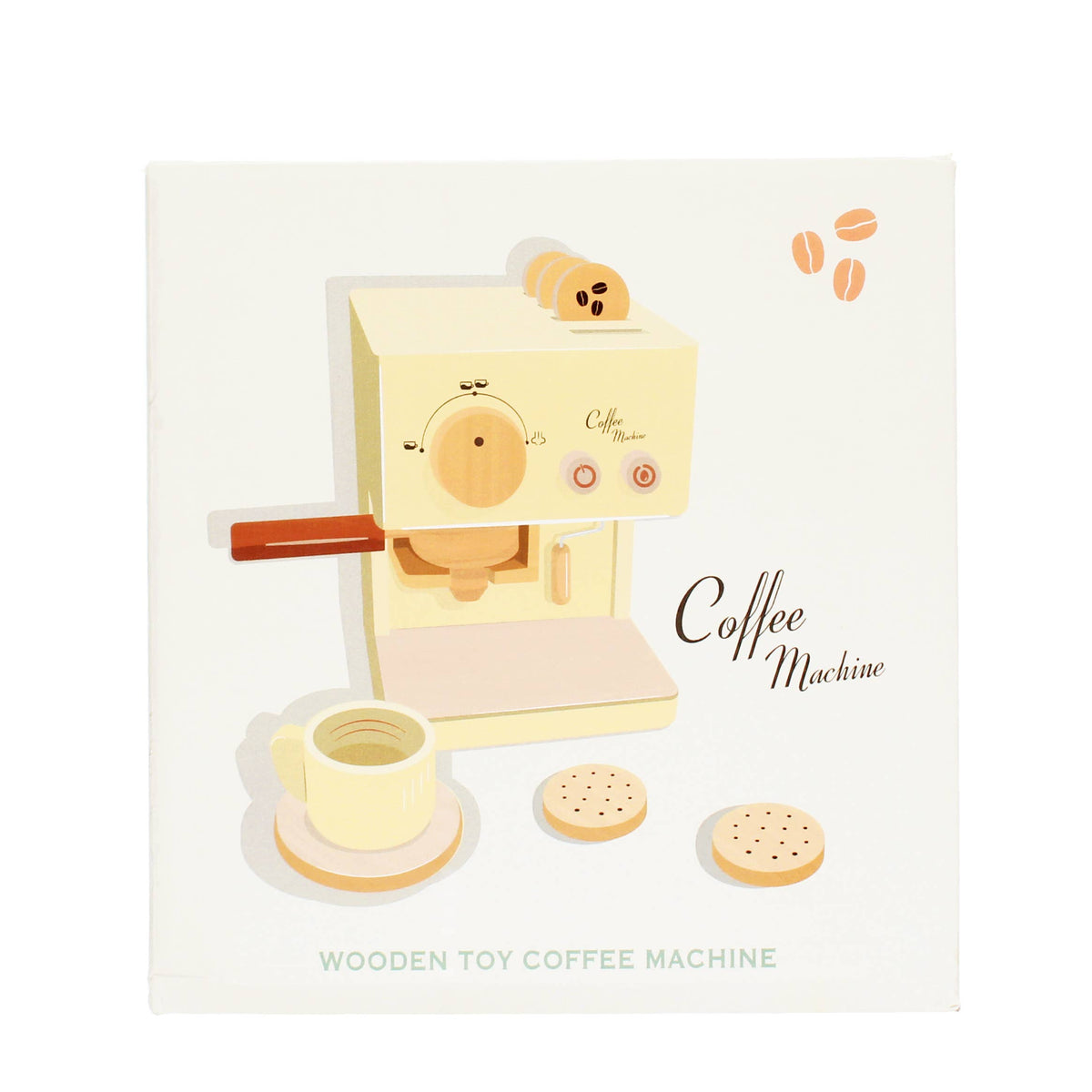 Wooden toy coffee machine playset