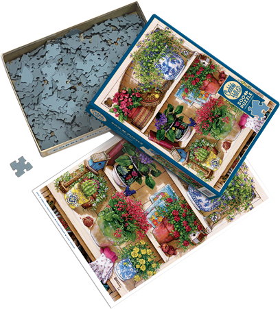 Flower Cupboard 500 Piece Cobble Hill Puzzle + Poster