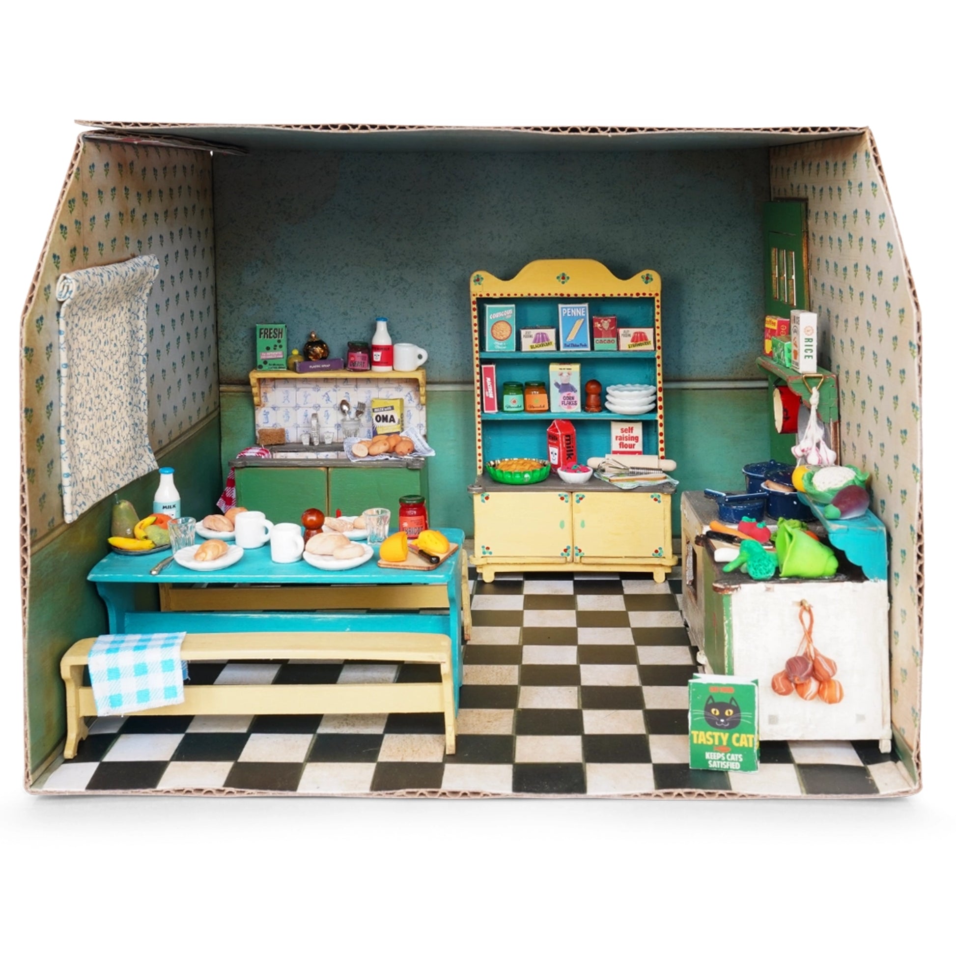The Mouse Mansion Cardboard Room Kitchen The Forgotten Toy Shop