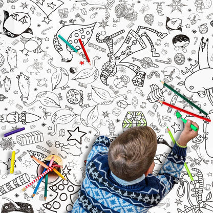 Colour-in Giant Poster / Tablecloth - Christmas