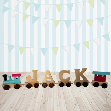 Personalised Natural Wooden Name Train