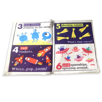 Nursery Times Crinkly Newspaper - Counting in Space - Jo & Nic's Crinkly Cloth Books - The Forgotten Toy Shop