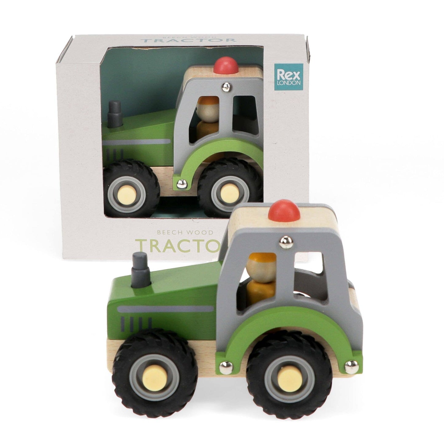 Wooden Push Along Vehicle Toy - Tractor (Green)