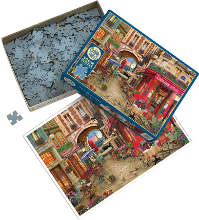 Cafe des Paris 500 Piece Cobble Hill Puzzle + Poster