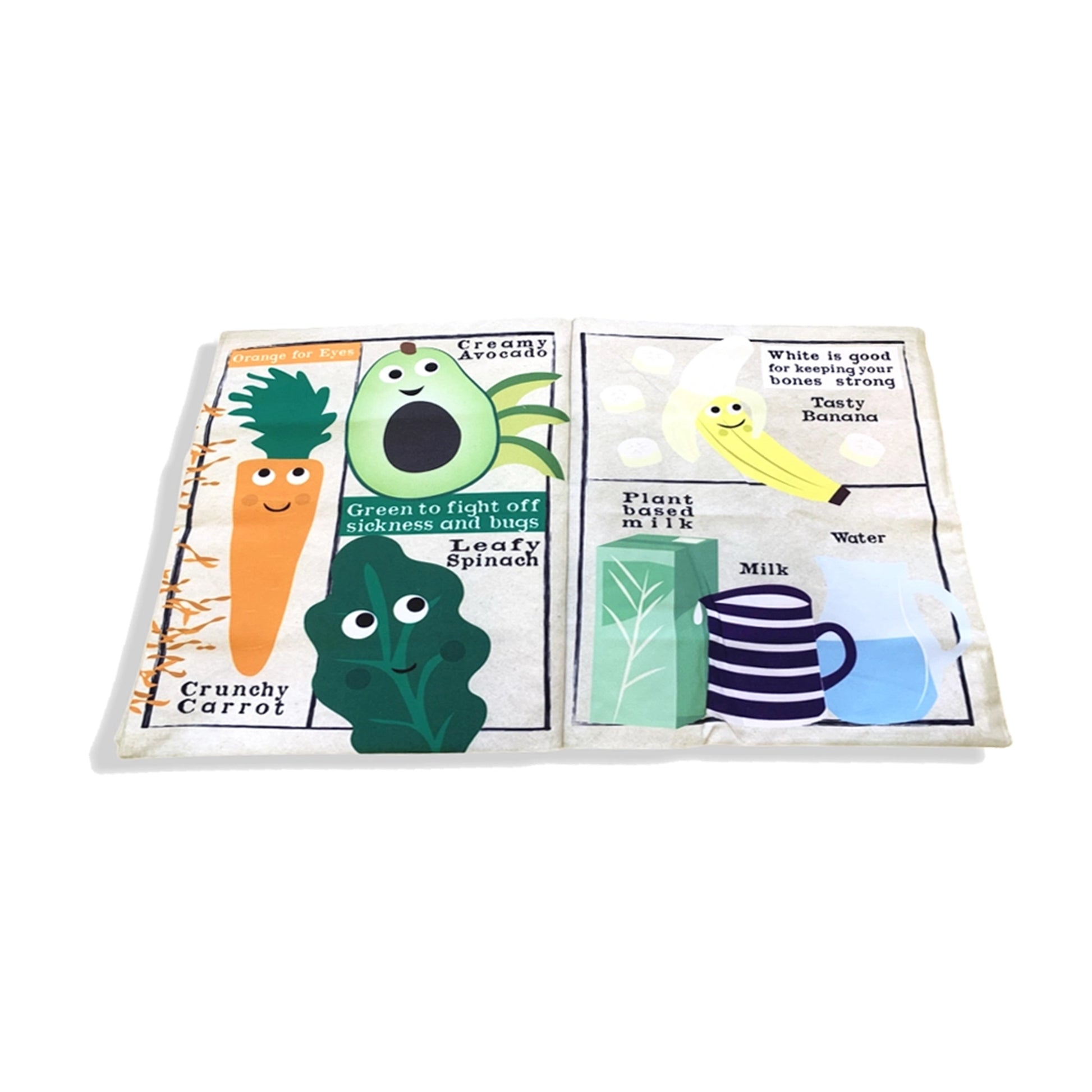 Nursery Times Crinkly Newspaper - Eat a Rainbow - Jo & Nic's Crinkly Cloth Books - The Forgotten Toy Shop