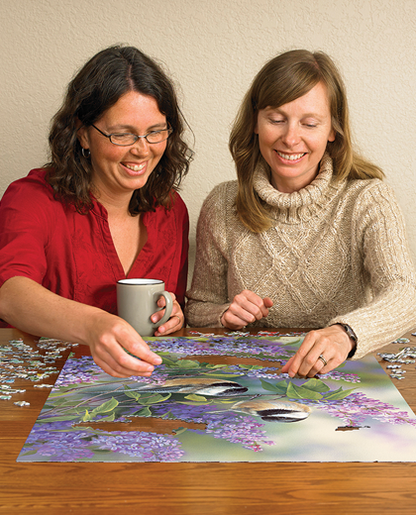 Chickadees and Lilacs 1000 Piece Cobble Hill Puzzle + Poster