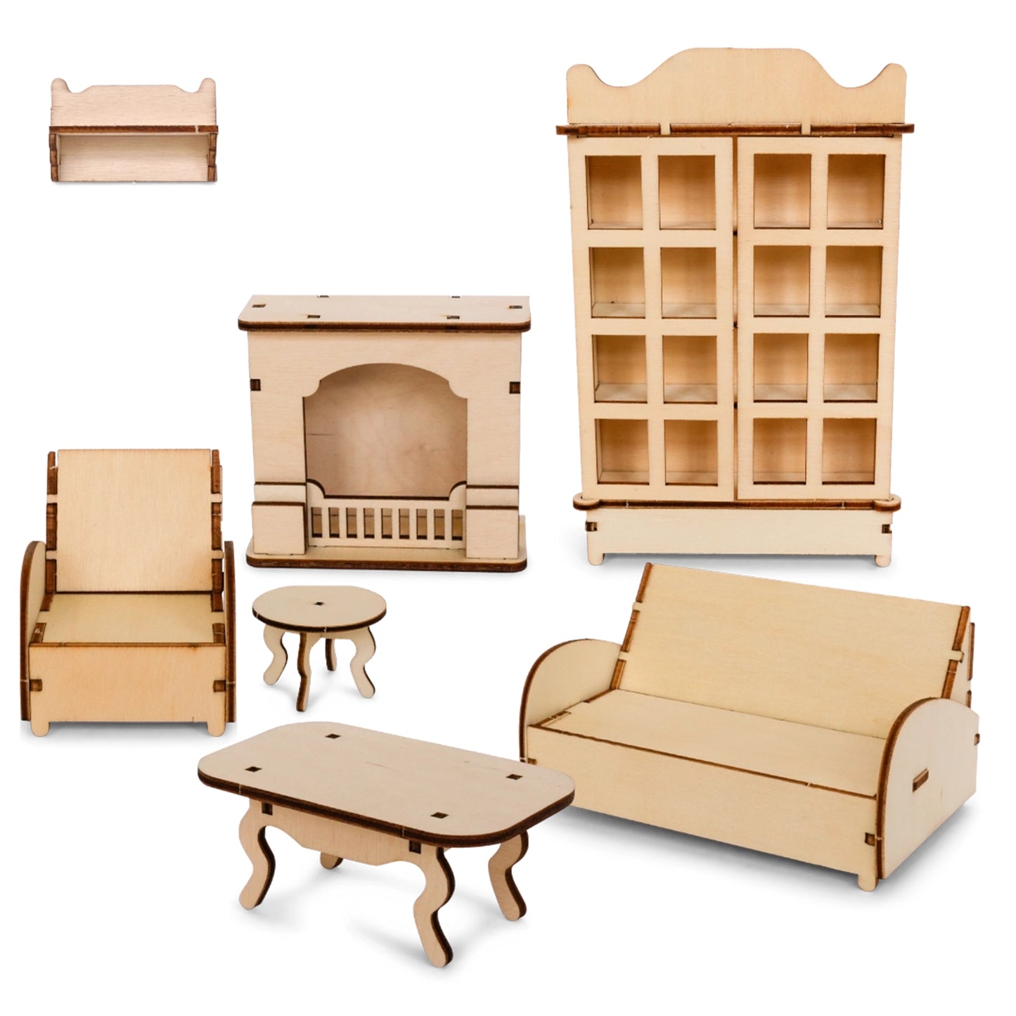 Dollhouse Furniture Kit - Living Room (Scale 1:12)