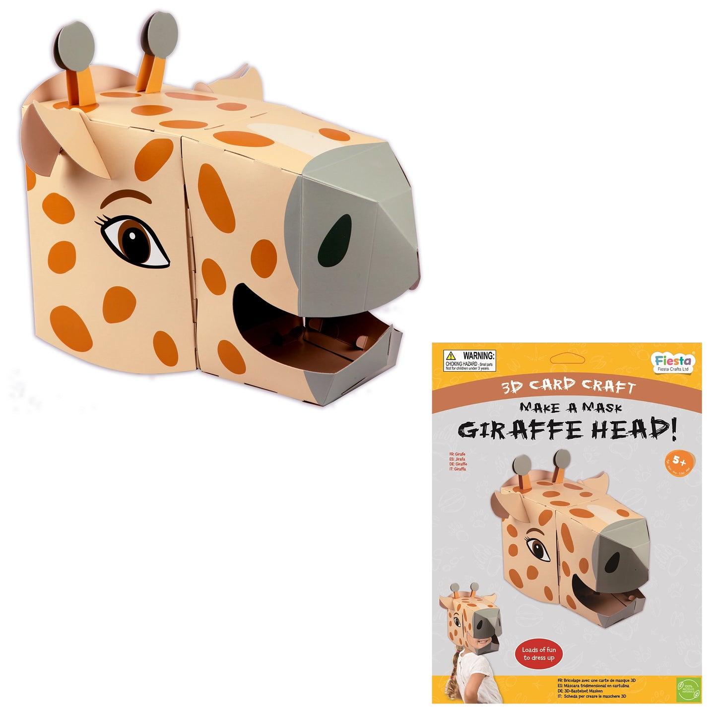 Make a 3D Full-Head Mask - Giraffe - Fiesta Crafts - The Forgotten Toy Shop