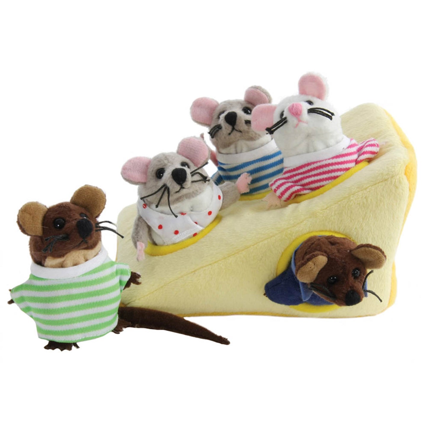 Hide-Away Puppets - Mouse Family in Cheese - The Puppet Company - The Forgotten Toy Shop
