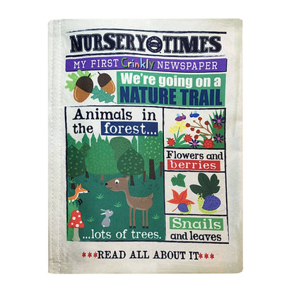 Nursery Times Crinkly Newspaper - Nature Trail - Jo & Nic's Crinkly Cloth Books - The Forgotten Toy Shop