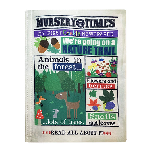 Nursery Times Crinkly Newspaper - Nature Trail - Jo & Nic's Crinkly Cloth Books - The Forgotten Toy Shop