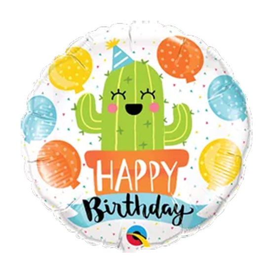 18" Round Foil Balloon - Cactus Happy Birthday