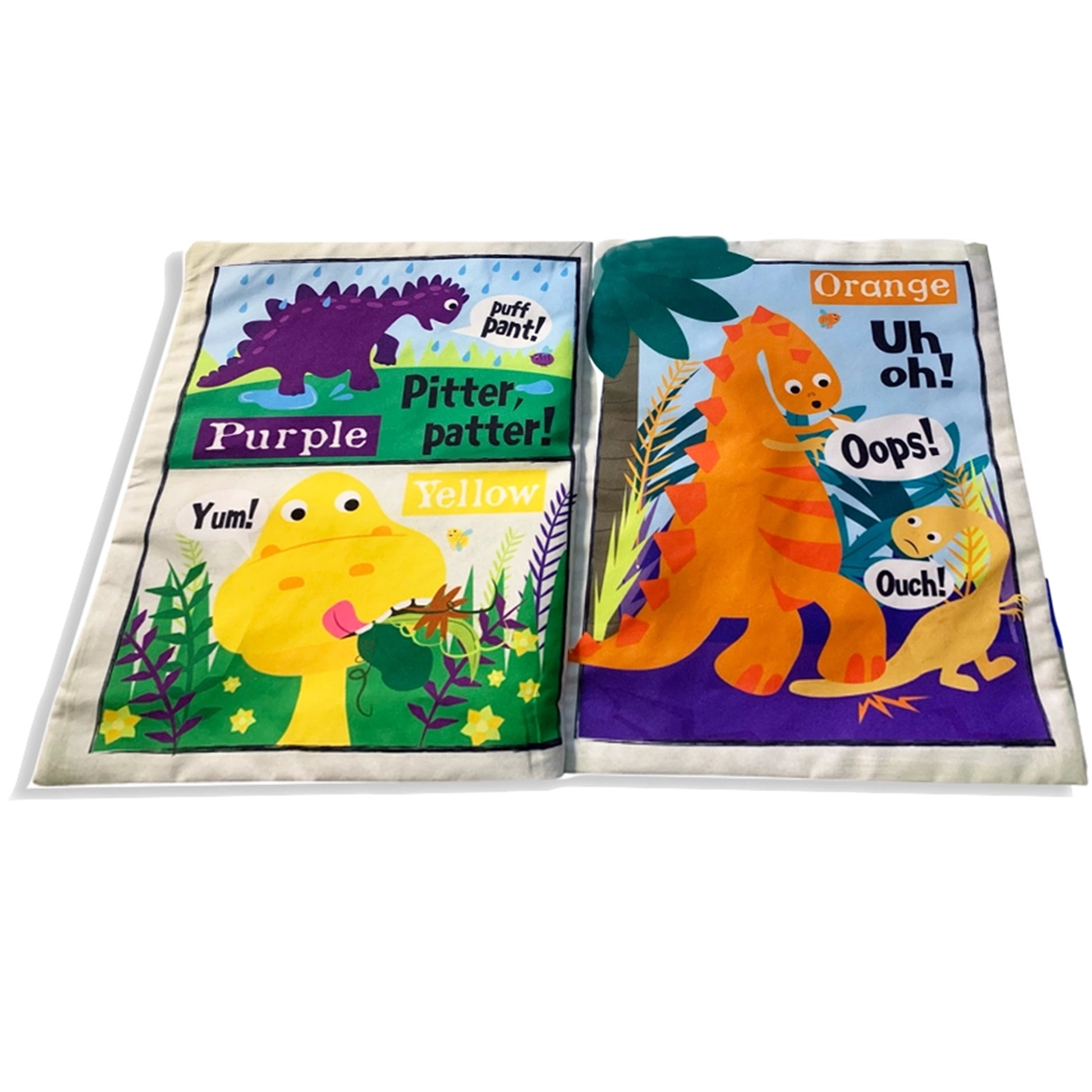 Nursery Times Crinkly Newspaper - Rainbow Dinosaurs - Jo & Nic's Crinkly Cloth Books - The Forgotten Toy Shop