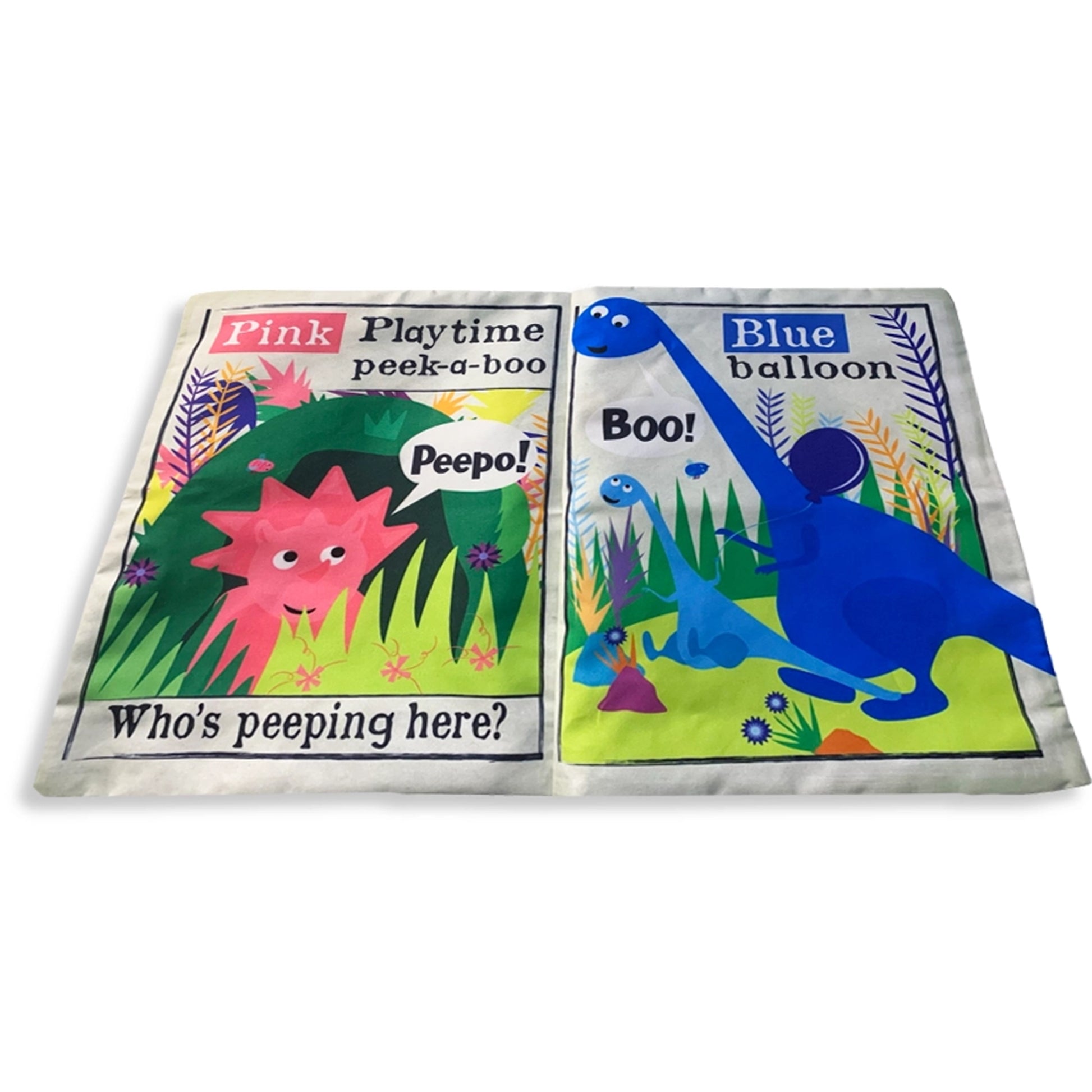 Nursery Times Crinkly Newspaper - Rainbow Dinosaurs - Jo & Nic's Crinkly Cloth Books - The Forgotten Toy Shop