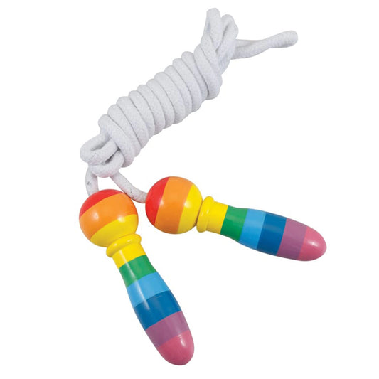 Wooden Handle Rainbow Skipping Rope - House of Marbles - The Forgotten Toy Shop