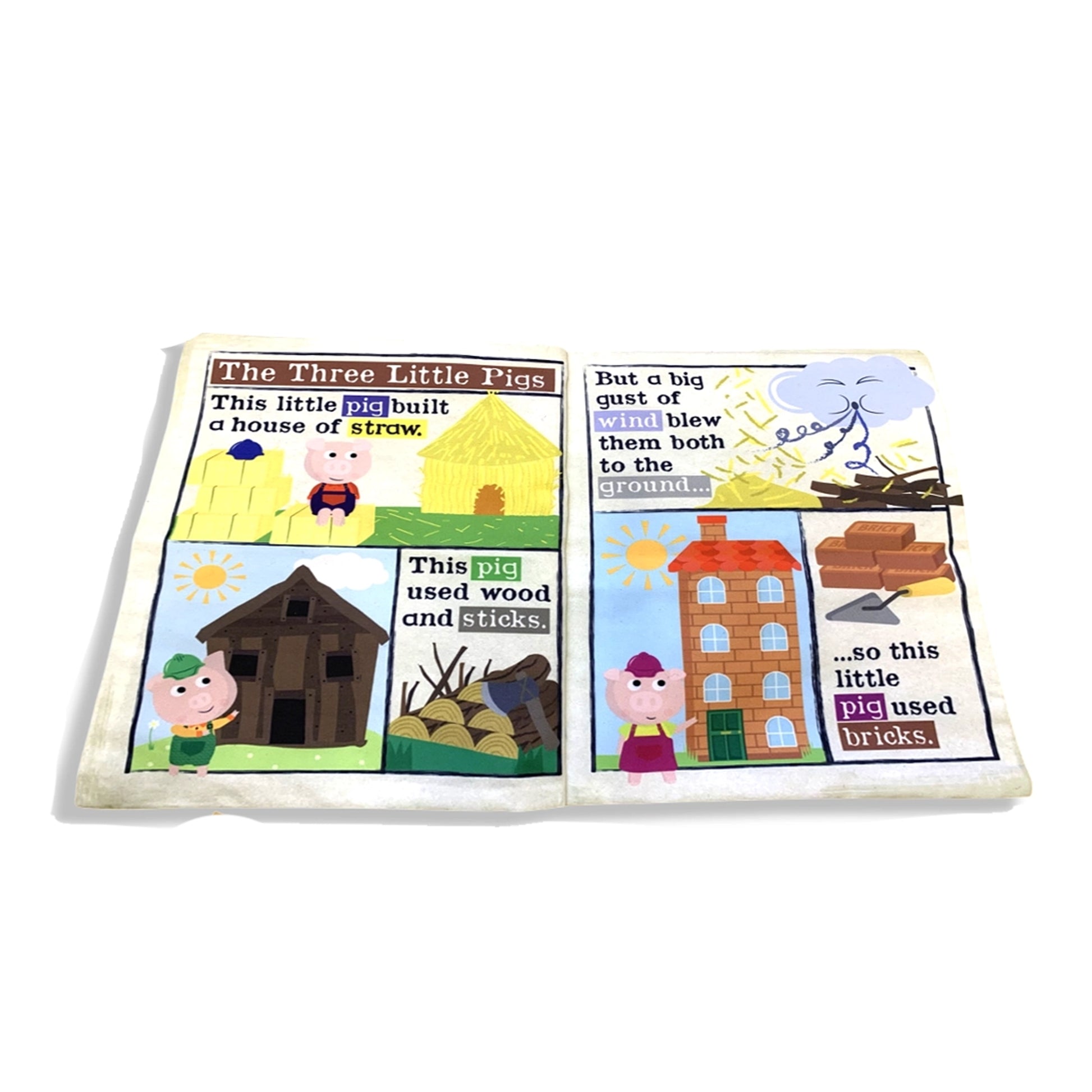 Nursery Times Crinkly Newspaper - Three Little Tales - Jo & Nic's Crinkly Cloth Books - The Forgotten Toy Shop