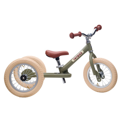Trybike Steel Balance Trike - Vintage Green