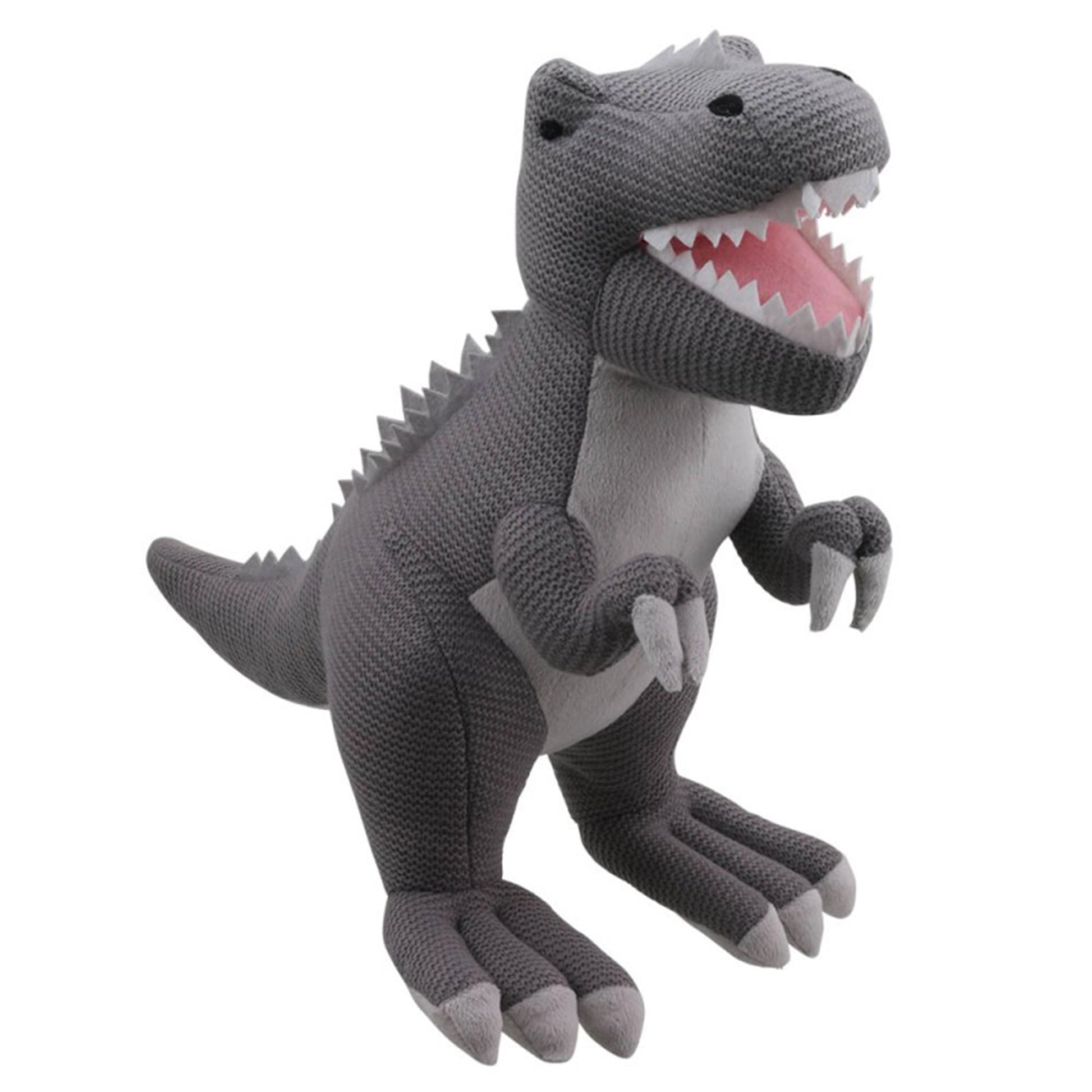 Wilberry Knitted T Rex Grey Large The Forgotten Toy Shop