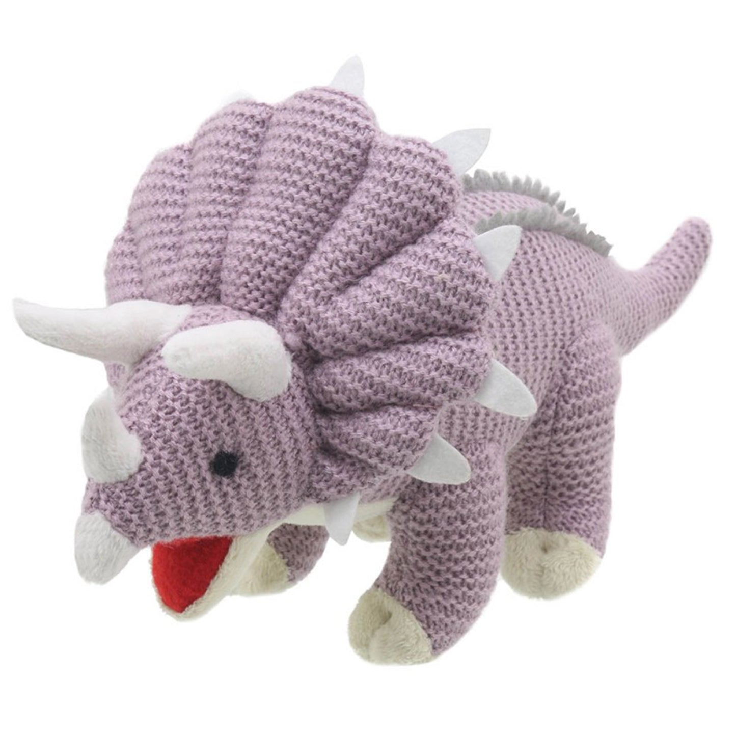 Wilberry Knitted - Triceratops (Lilac) - Wilberry Toys - The Forgotten Toy Shop