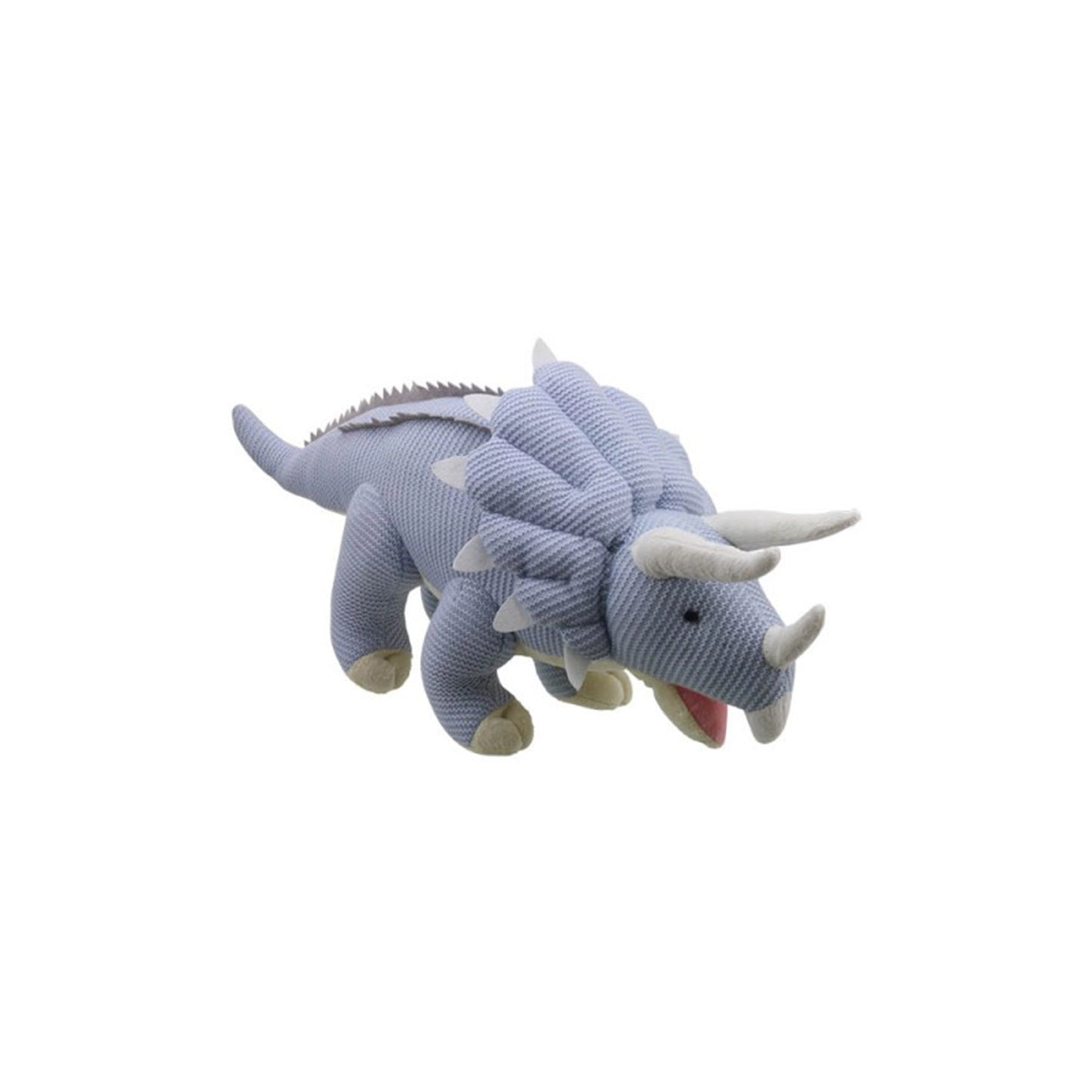 Wilberry Knitted - Triceratops (Blue) - Wilberry Toys - The Forgotten Toy Shop