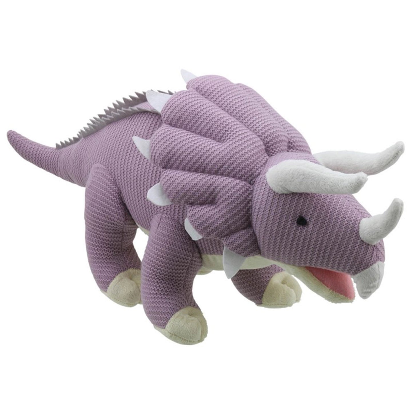Wilberry Knitted - Triceratops (Lilac) (Large) - Wilberry Toys - The Forgotten Toy Shop