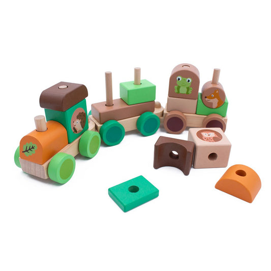 Woodland Stacking Train - Inside Out Toys - The Forgotten Toy Shop