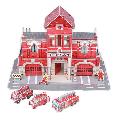 3D Construction Craft - Fire Station - Fiesta Crafts - The Forgotten Toy Shop
