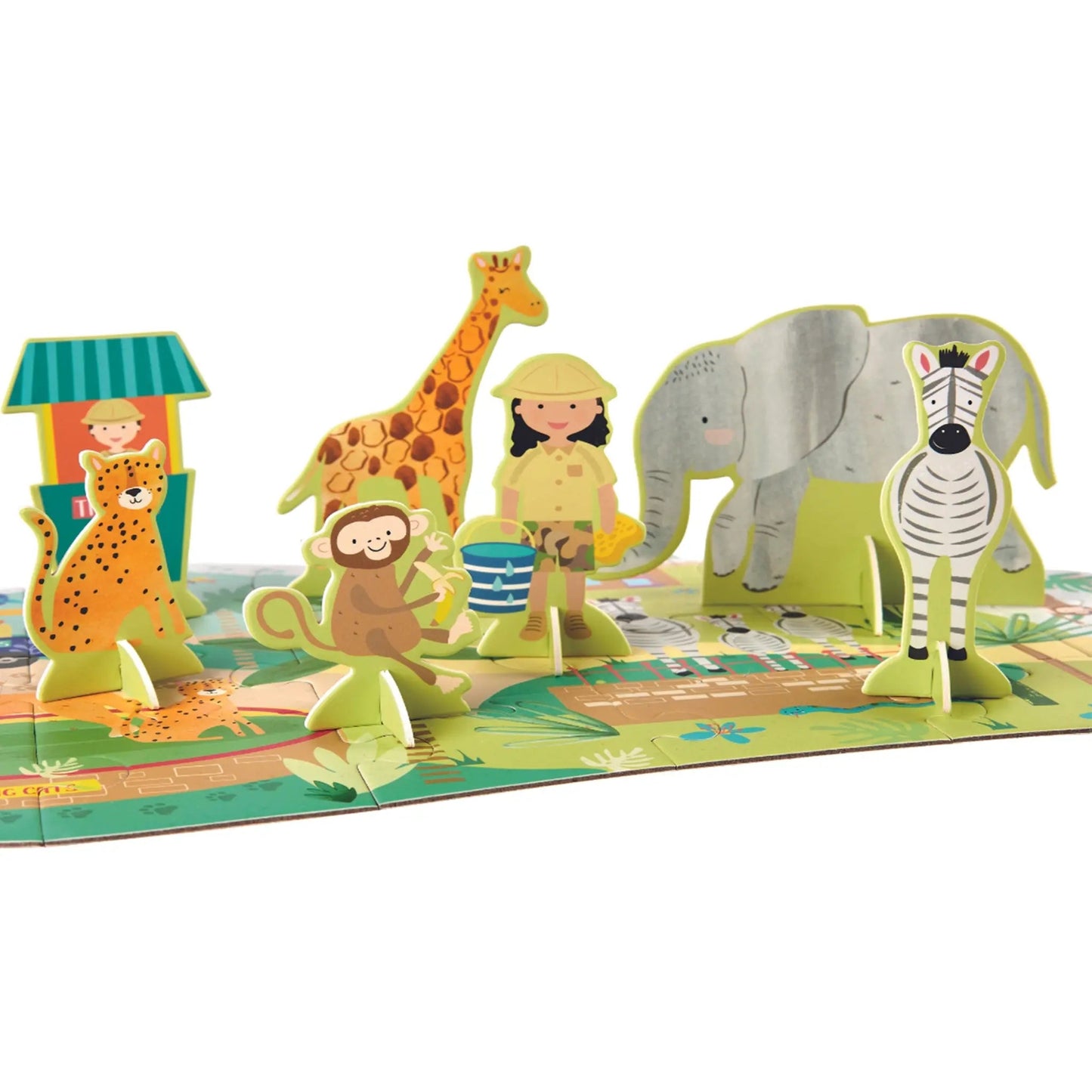 60pc Giant Floor Puzzle with Pop Out Pieces - Safari Park - Floss & Rock - The Forgotten Toy Shop