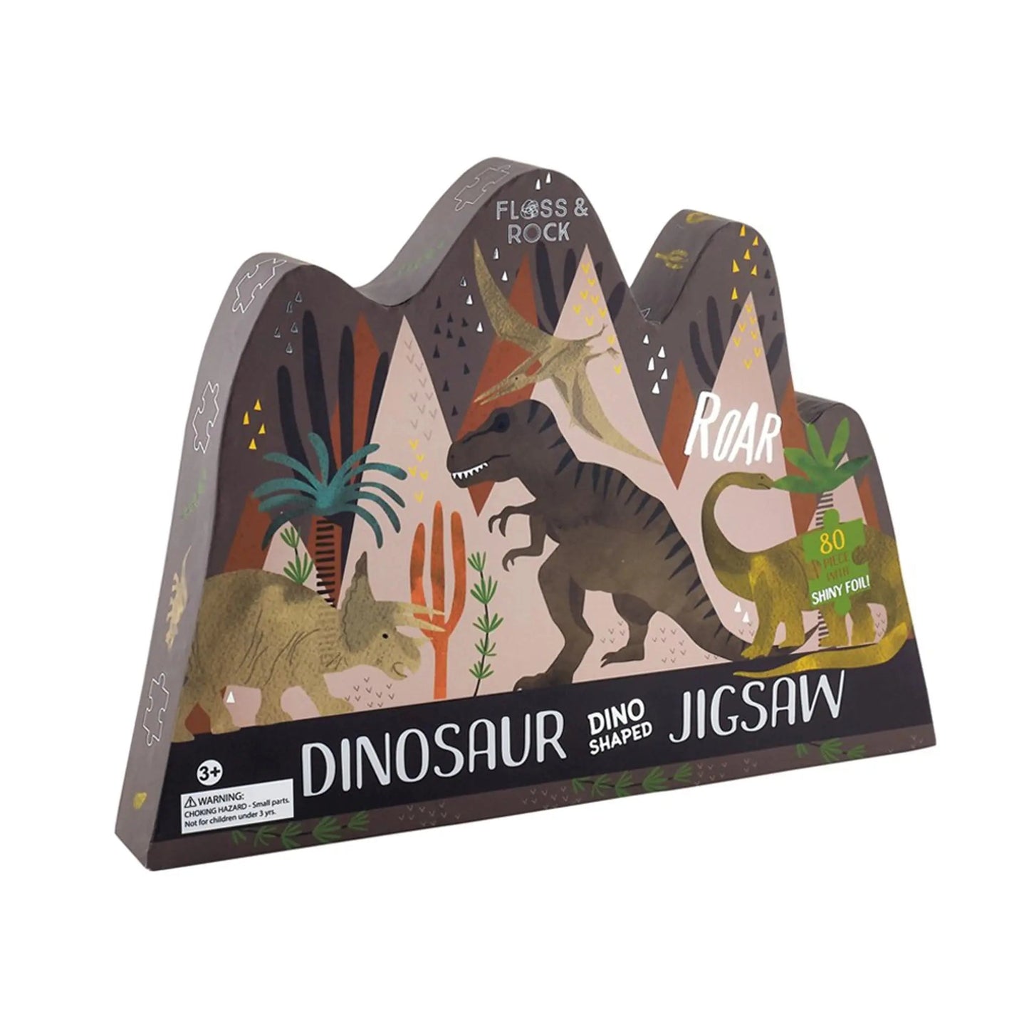 80 Piece Shaped Jigsaw - Dinosaur - Floss & Rock - The Forgotten Toy Shop