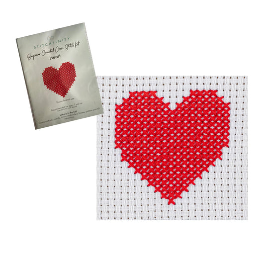 Beginners Cross Stitch Kit - Heart - Stitchfinity - The Forgotten Toy Shop