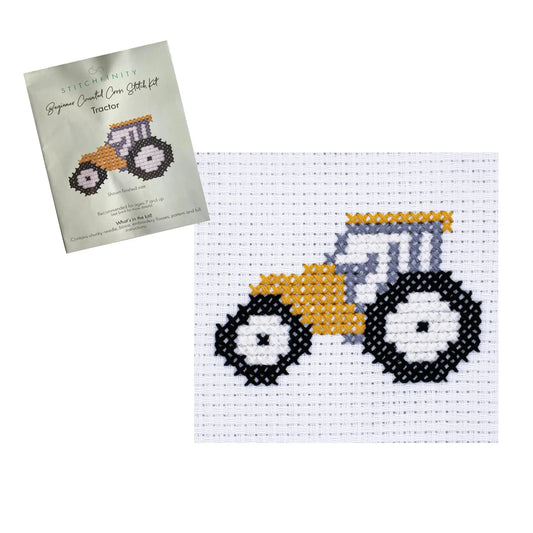 Beginners Cross Stitch Kit - Tractor - Stitchfinity - The Forgotten Toy Shop