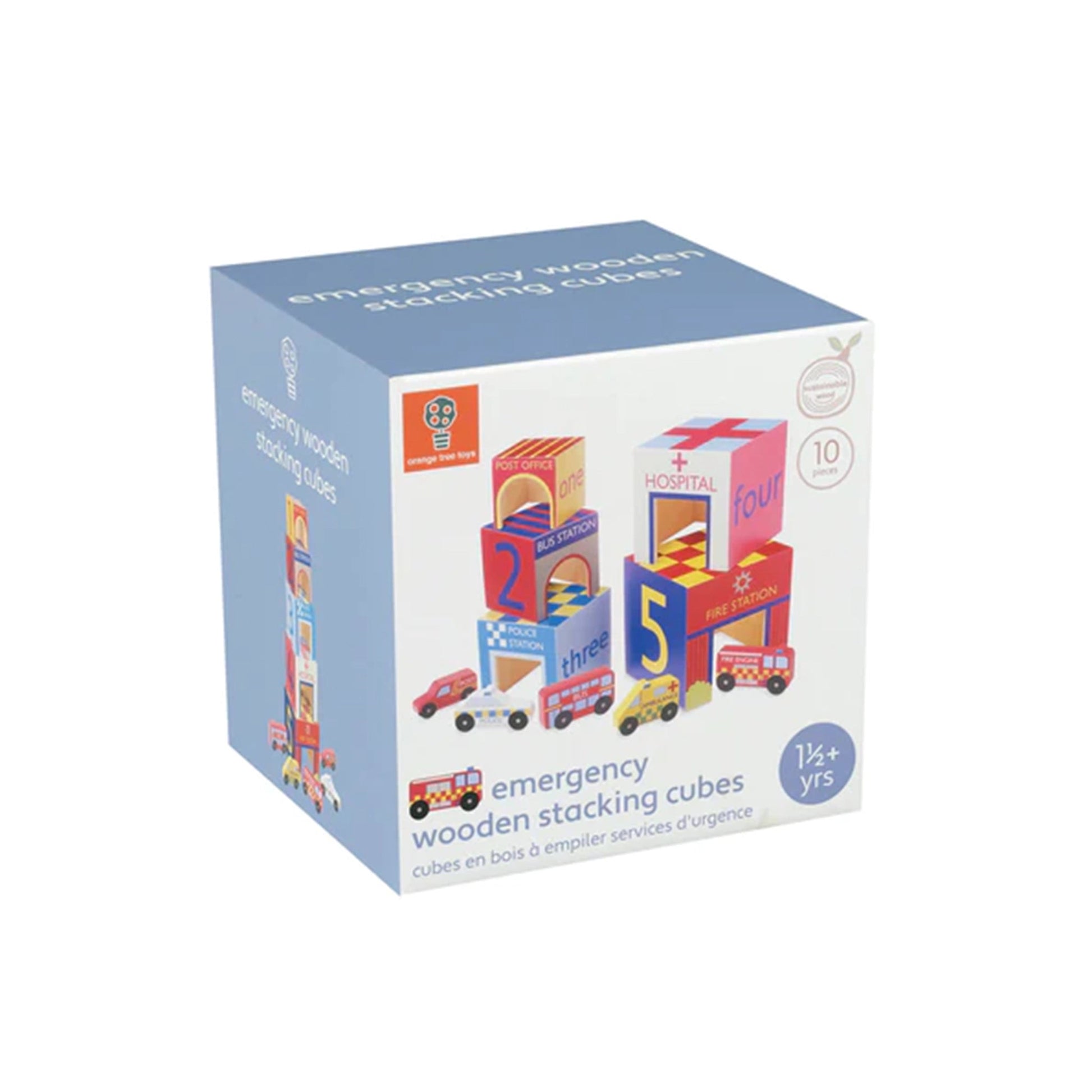Emergency Services Wooden Stacking Cubes - Orange Tree Toys - The Forgotten Toy Shop