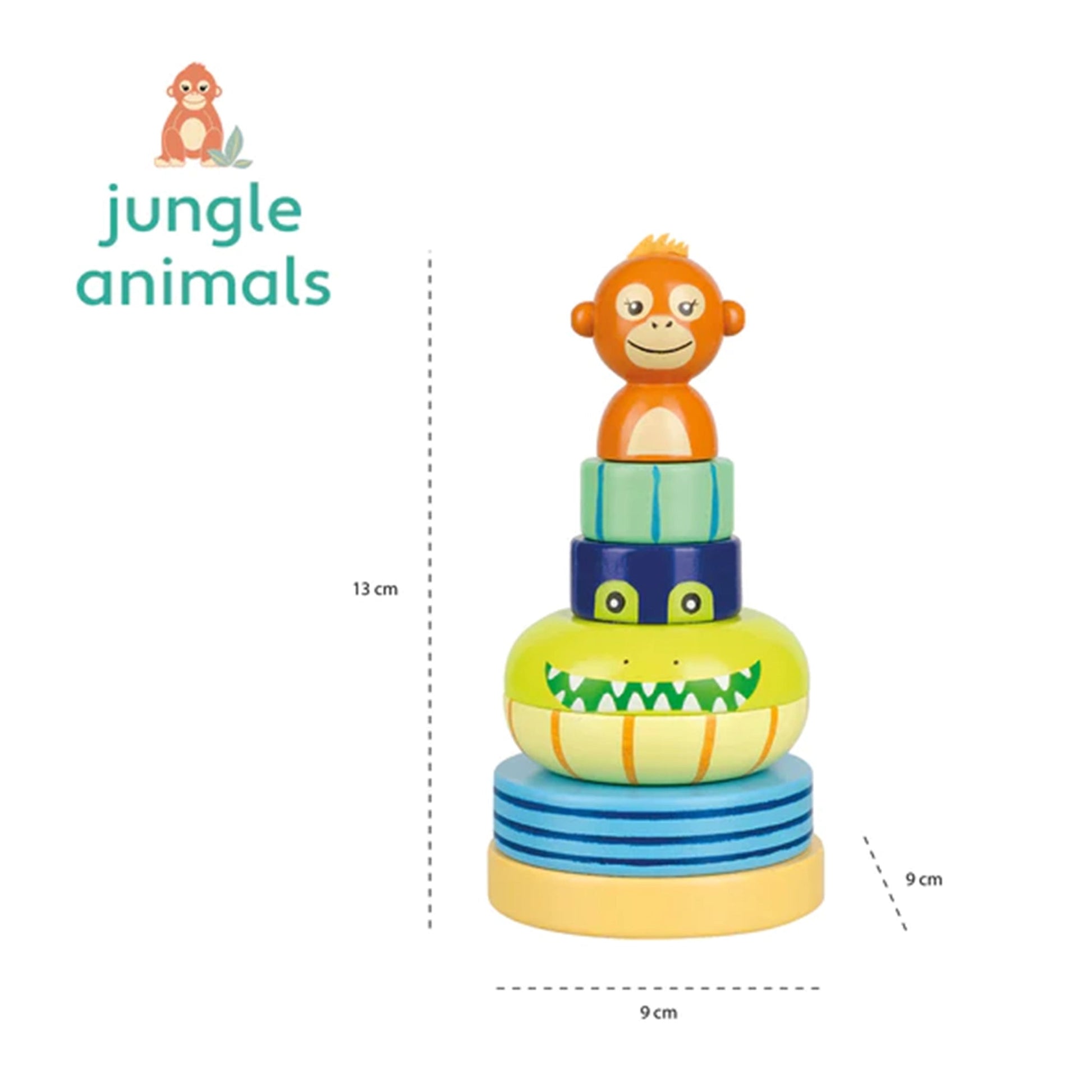 Jungle Animals Stacking Ring - Orange Tree Toys - The Forgotten Toy Shop