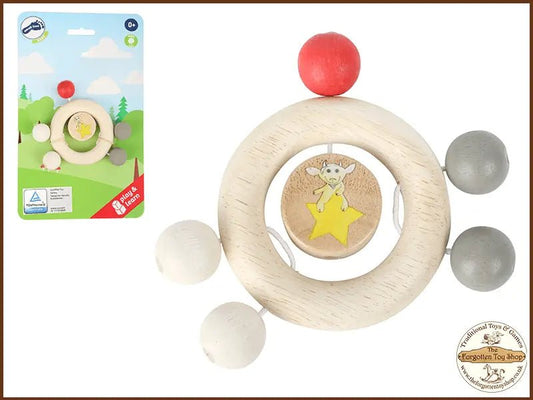 Ludwig Wooden Grip Ring with Beads - Legler - The Forgotten Toy Shop