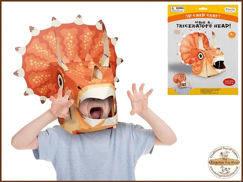 Make a 3D Full-Head Mask - Triceratops - Fiesta Crafts - The Forgotten Toy Shop