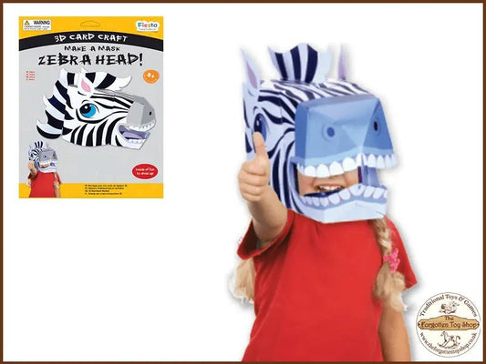 Make a 3D Full-Head Mask - Zebra - Fiesta Crafts - The Forgotten Toy Shop