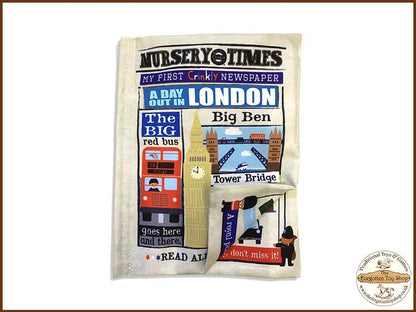 Nursery Times Crinkly Newspaper - A Day Out in London - Jo & Nic's Crinkly Cloth Books - The Forgotten Toy Shop