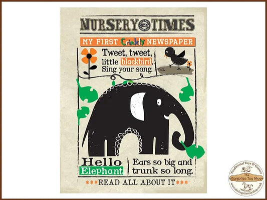 Nursery Times Crinkly Newspaper - Simply Creatures - Jo & Nic's Crinkly Cloth Books - The Forgotten Toy Shop