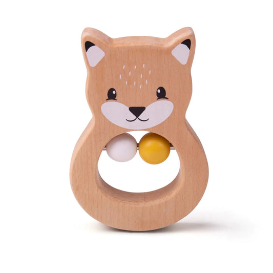 Wooden Fox Rattle - Bigjigs Toys - The Forgotten Toy Shop